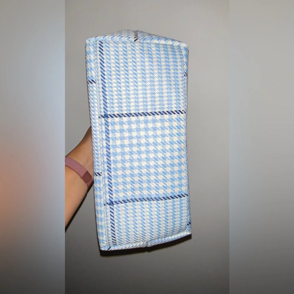 Small Lauren Ralph Lauren Hobo Plaid Blue Handbag - Picture 11 of 14